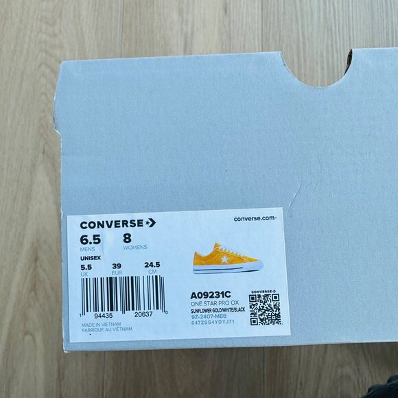 ⭐Converse One Star Pro OX Low Women Shoes 8 Mustard Yellow Suede Sneaker A09231C - Picture 8 of 12